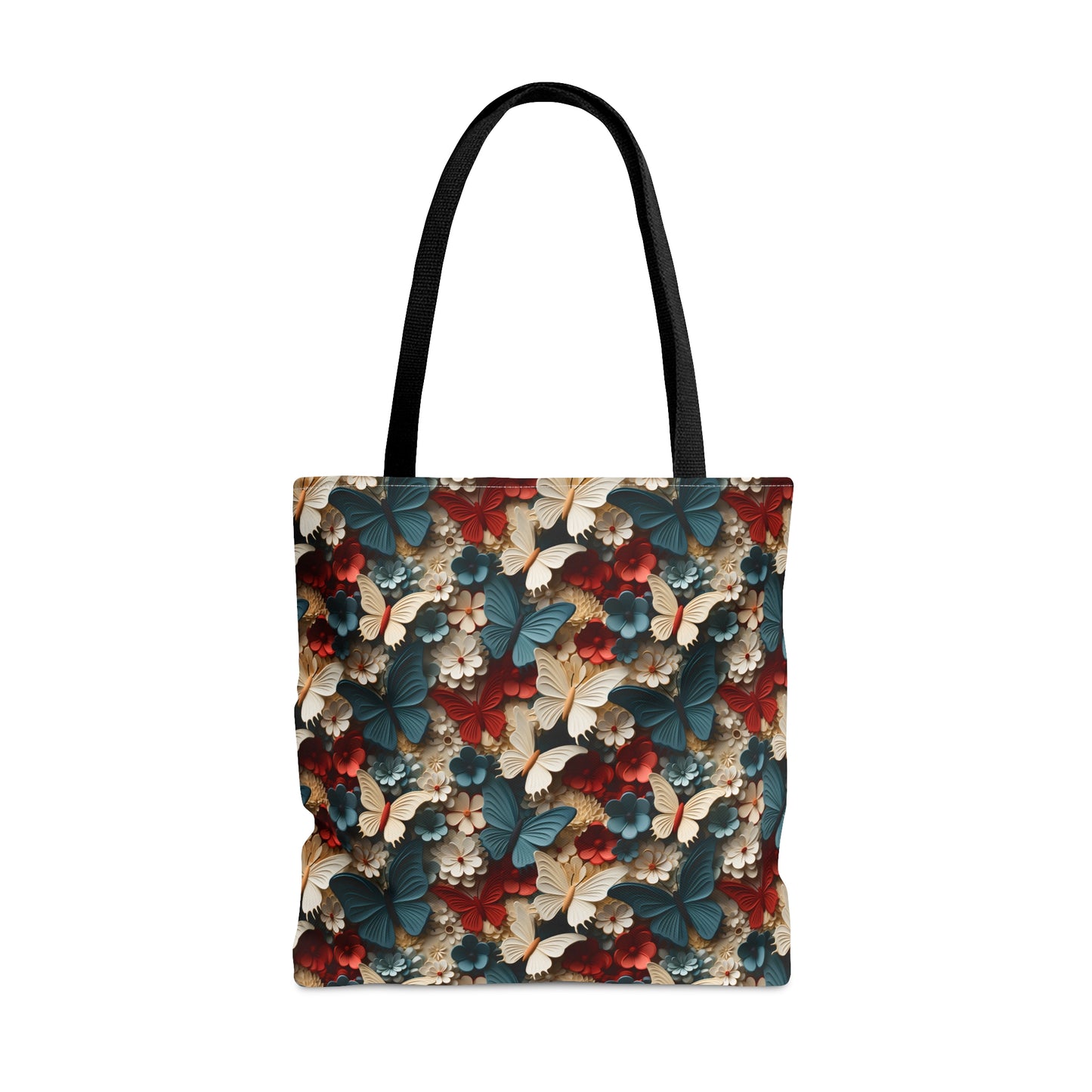 3D Butterflies and Flowers Tote Bag