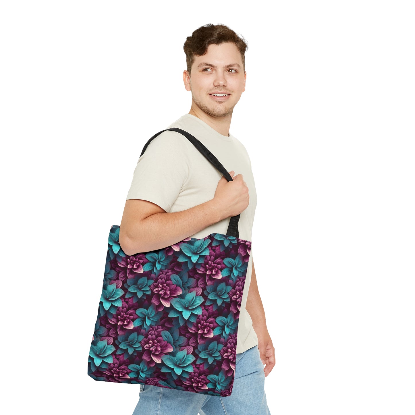 3D Flowers Tote Bag