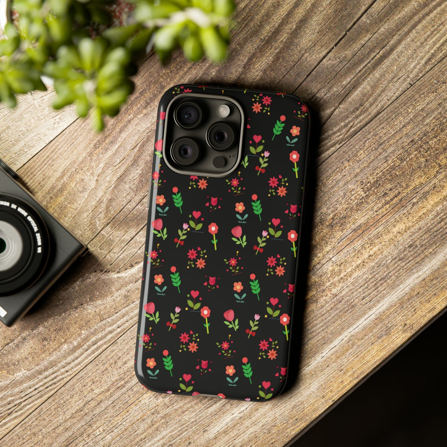 Flowers Pattern Splatter Phone Tough Cases