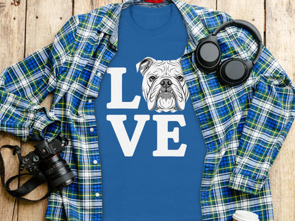 Love Bulldog Graphic Print Personalized Shirt Product