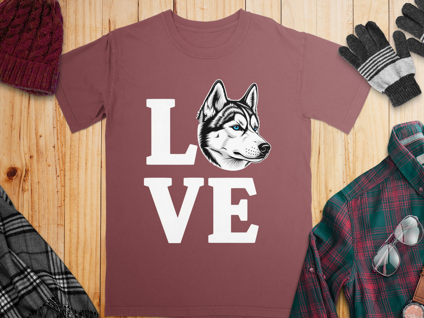 Husky Love Graphic Tee Perfect for Dog Lovers