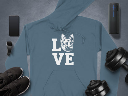 Love German Shepherd Graphic Hoodie for Dog Lovers