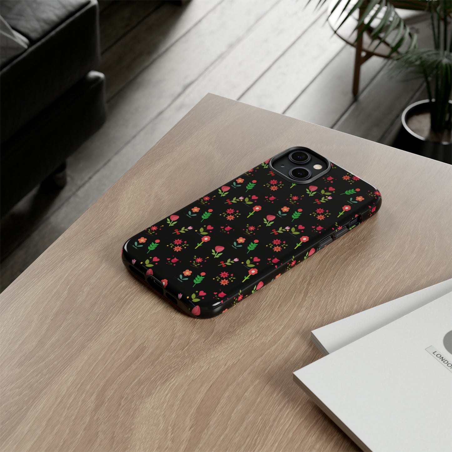 Flowers Pattern Splatter Phone Tough Cases