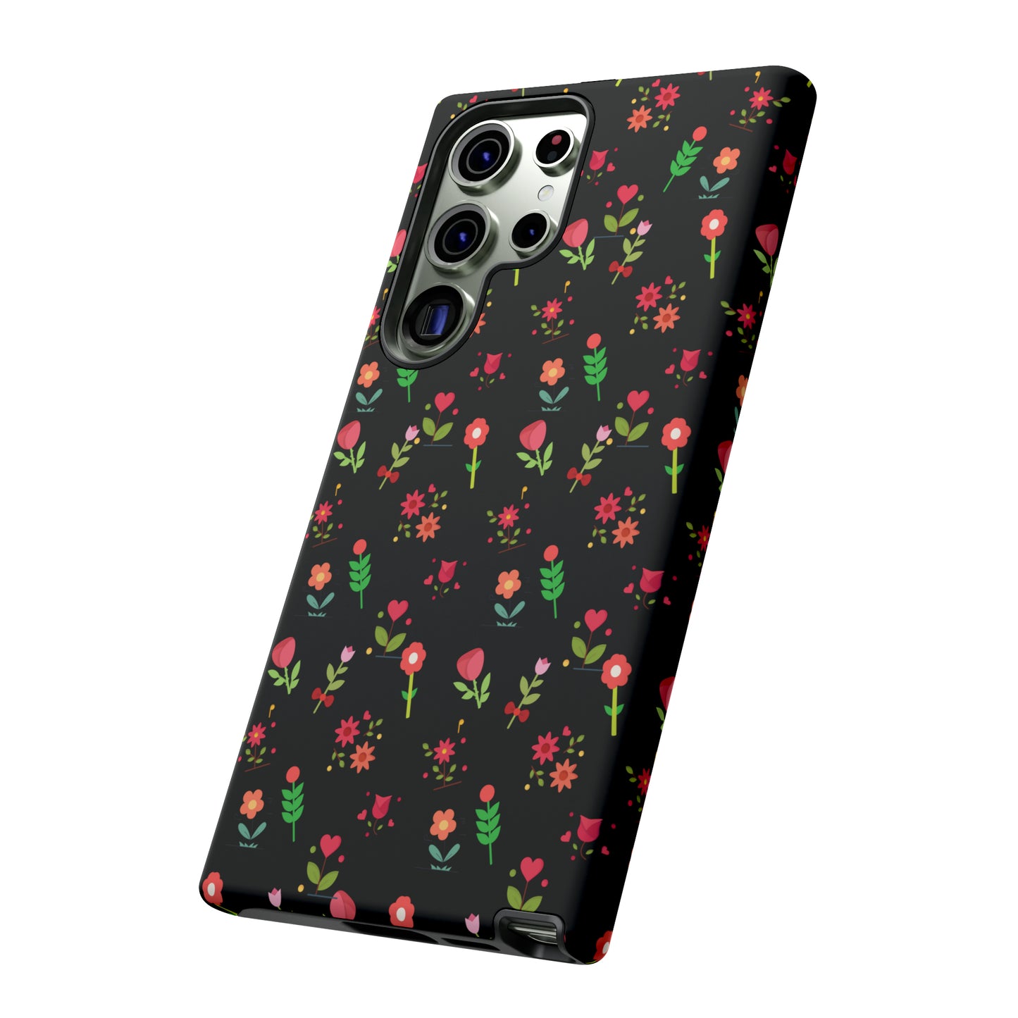 Flowers Pattern Splatter Phone Tough Cases