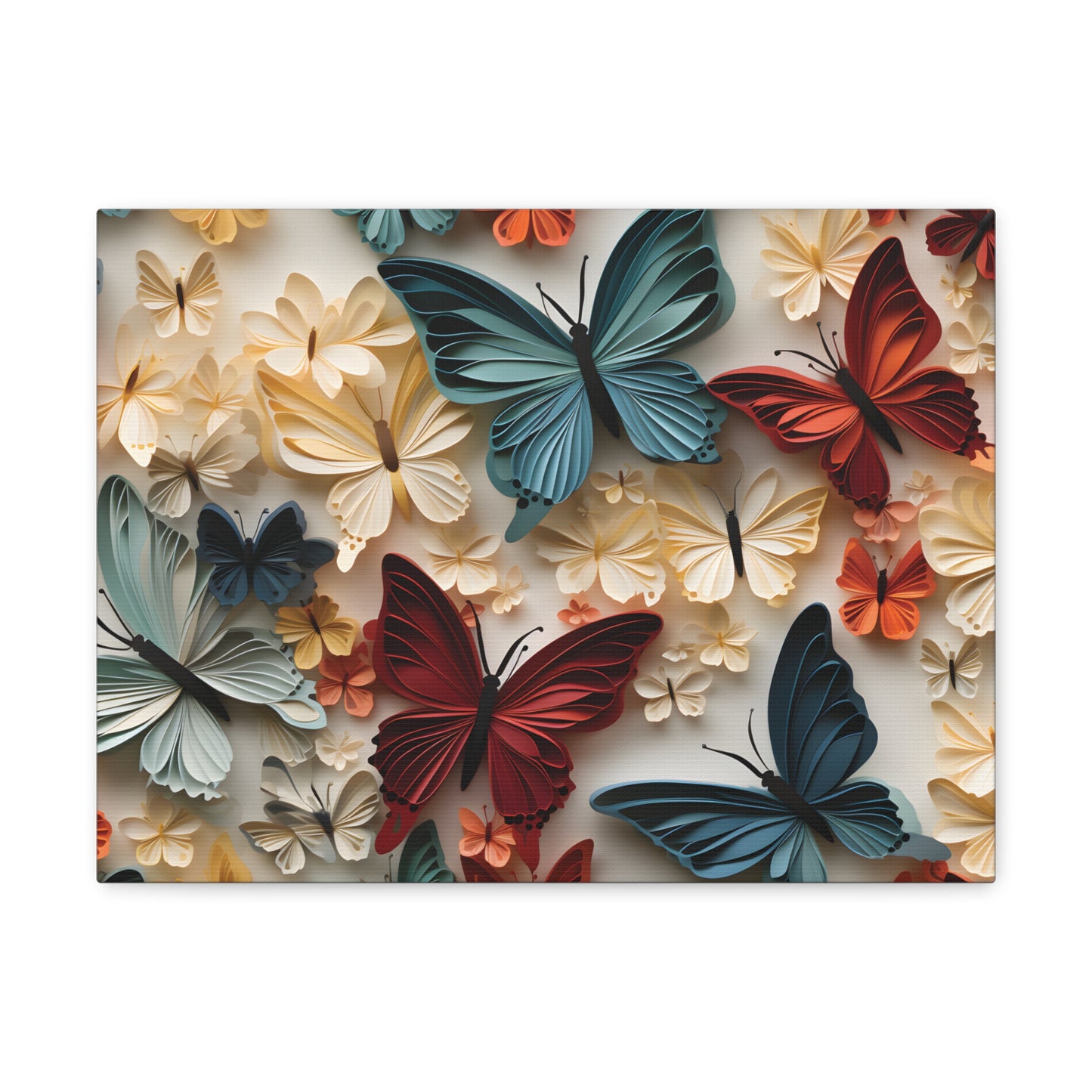 3D Butterflies and Flowers Gallery Wraps