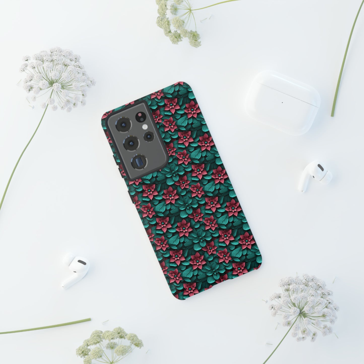 3D flowers Tough Cases