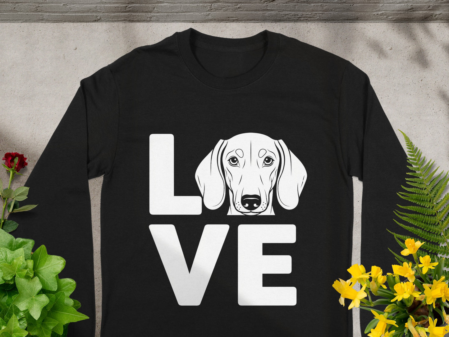 Love Dog Face Design Long Sleeve Shirt