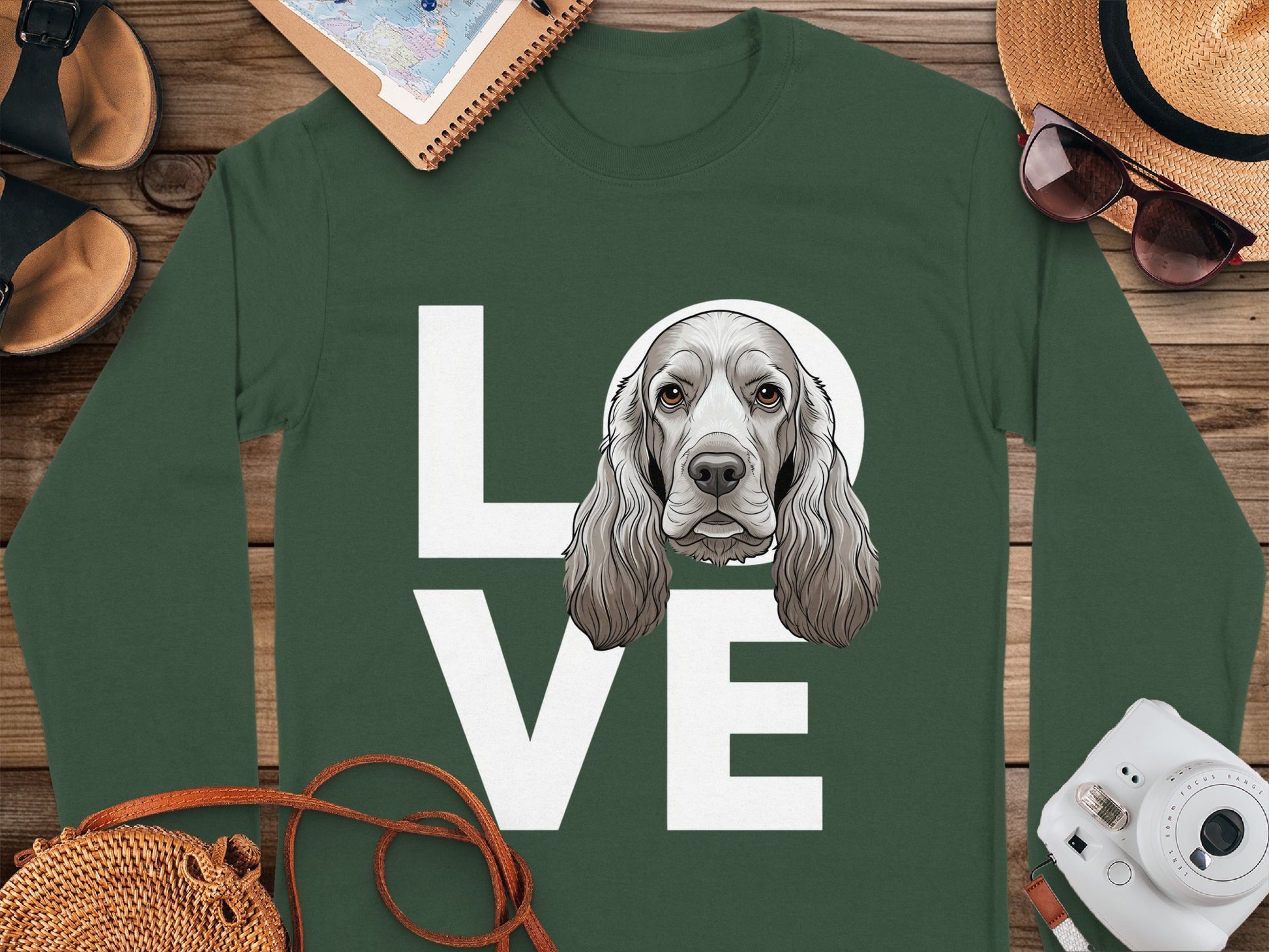 Love with Cocker Spaniel Graphic Design Shirt