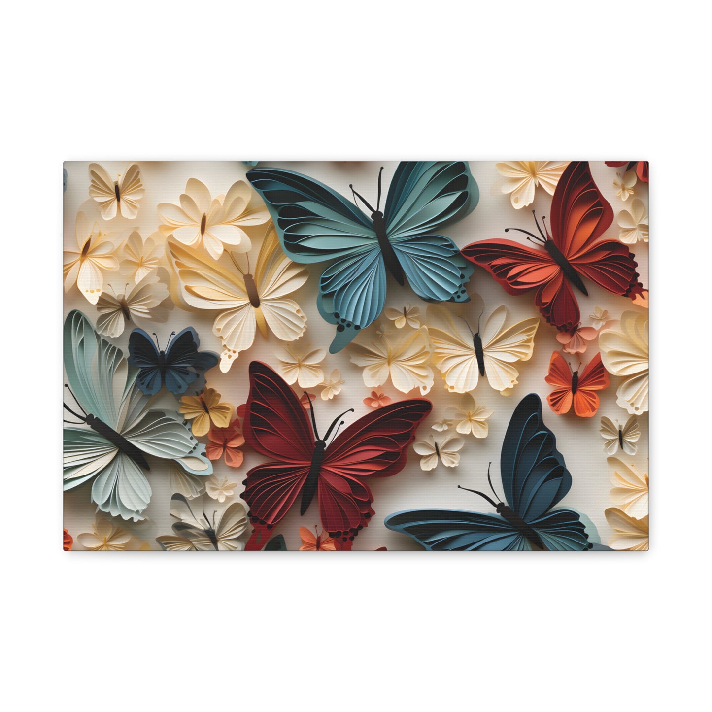 3D Butterflies and Flowers Gallery Wraps