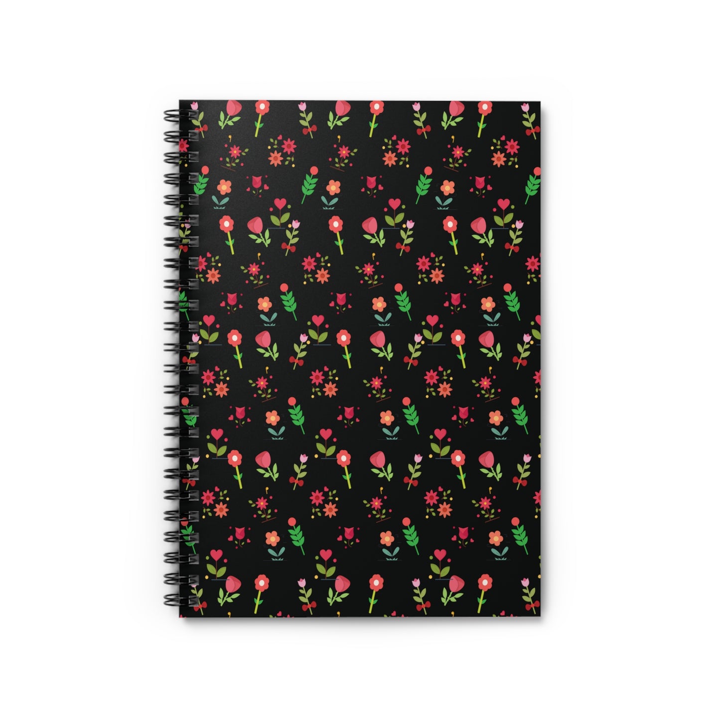 Flowers Pattern Spiral Notebook - Ruled Line