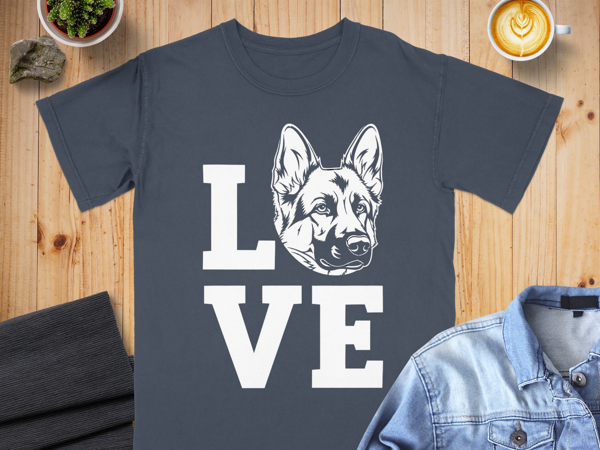 Love German Shepherd Head Graphic T-Shirt