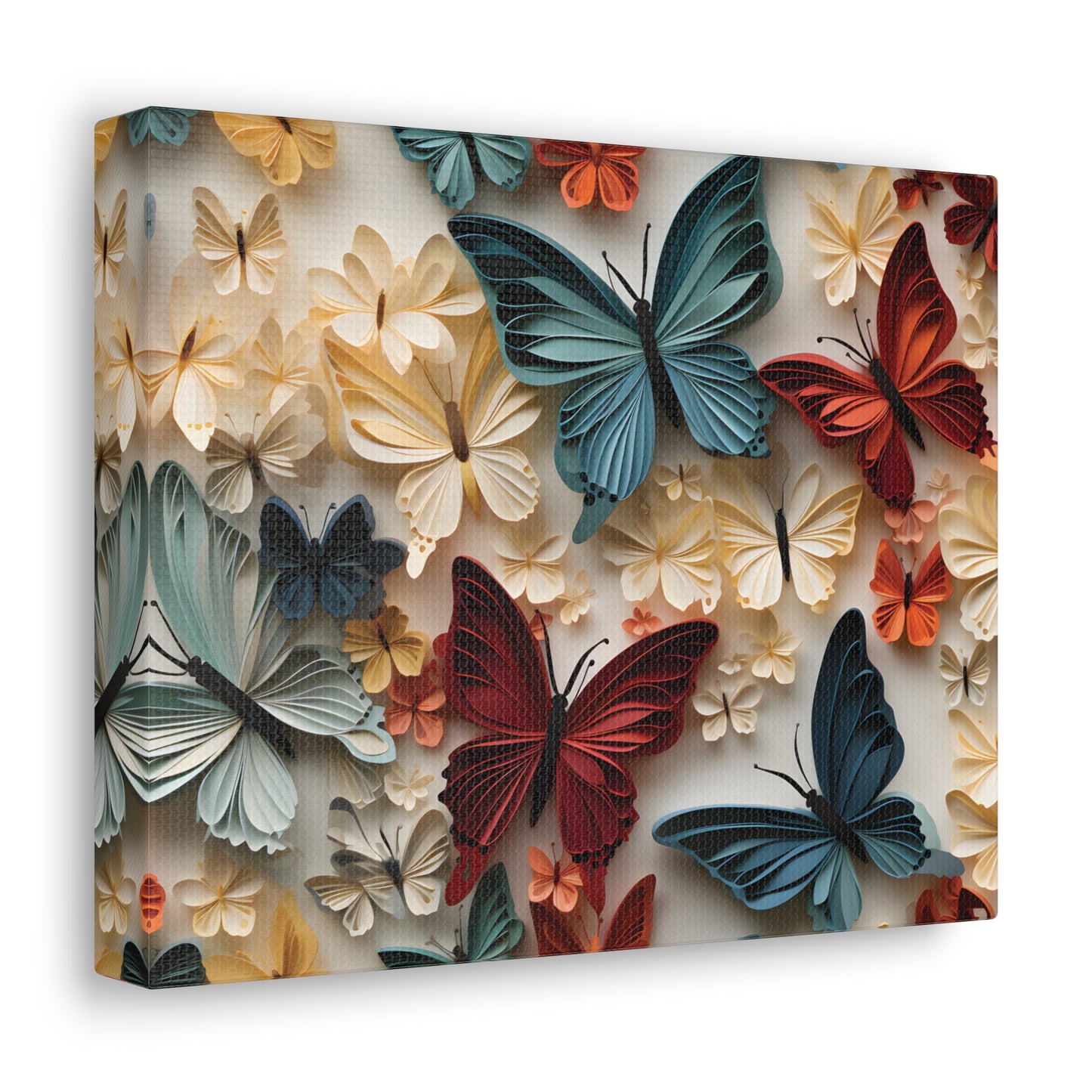 3D Butterflies and Flowers Gallery Wraps