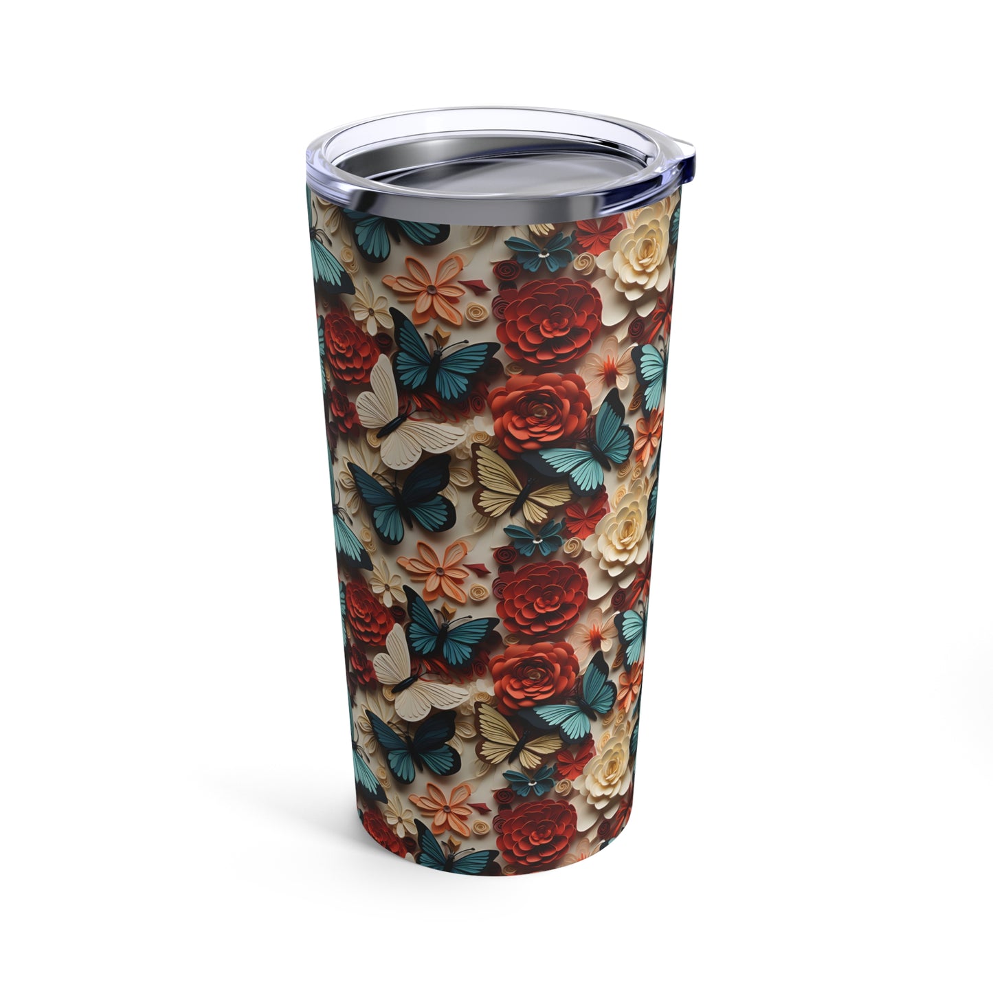 Flowers and Butterfly tumbler 20oz