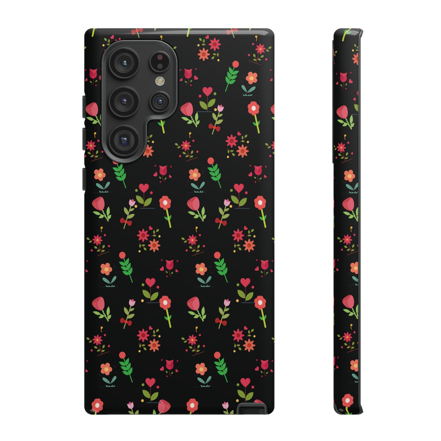 Flowers Pattern Splatter Phone Tough Cases