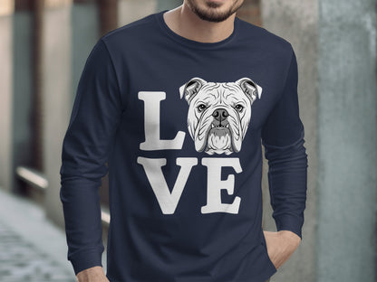 Love Bulldog Graphic Long Sleeve Shirt