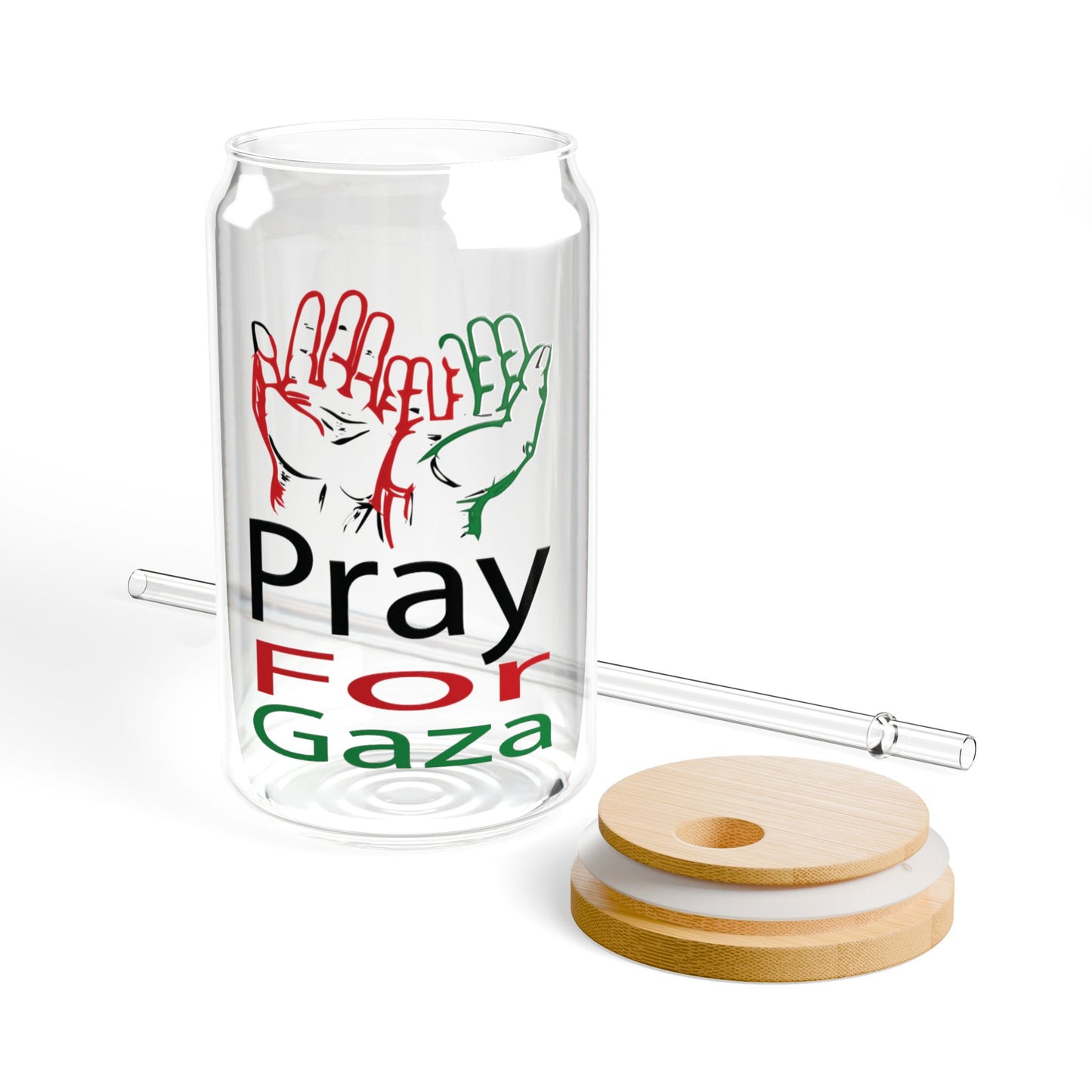 Pray for Gaza Sipper Glass, 16oz