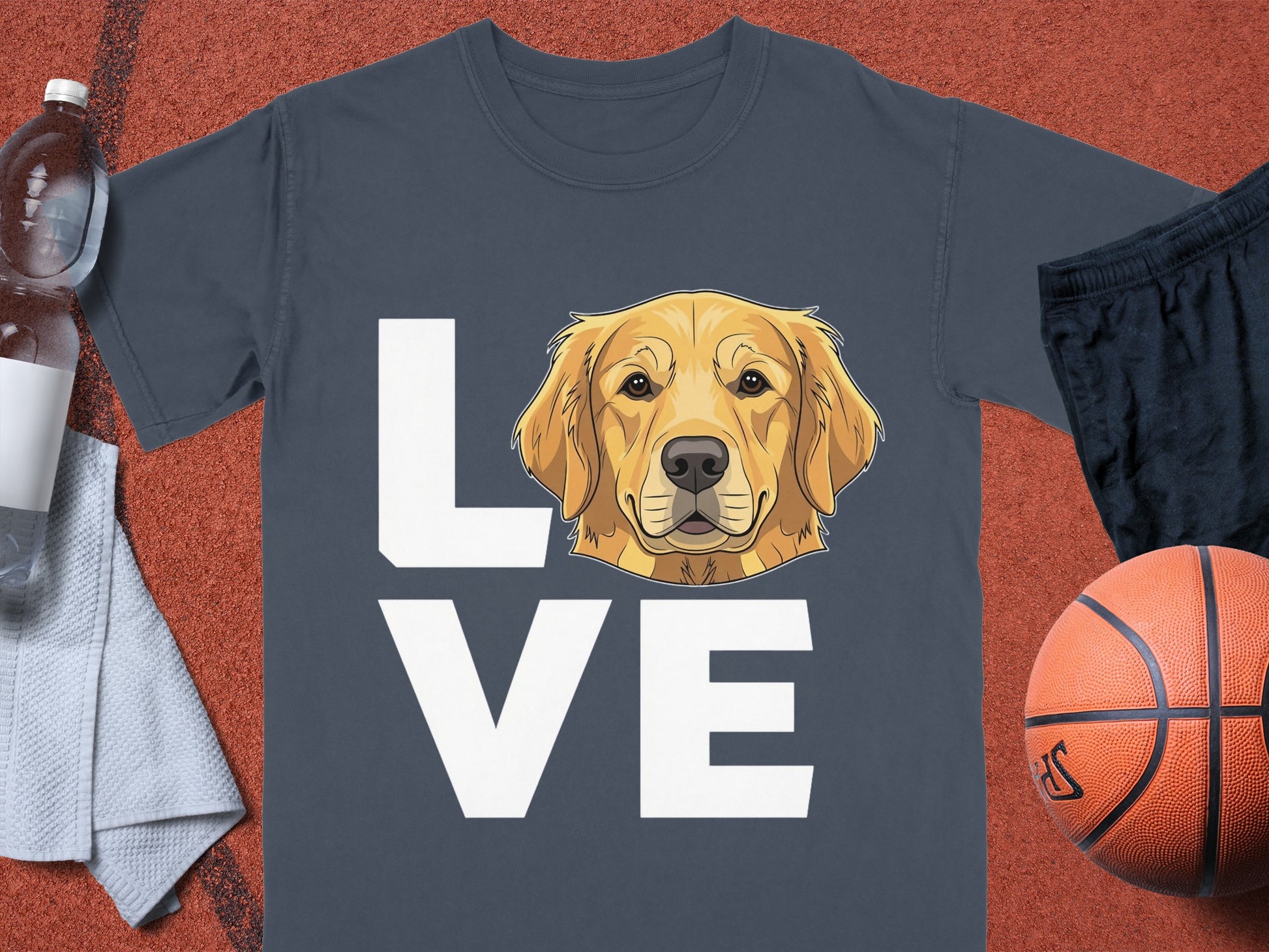 Cute Golden Retriever Love Graphic T-shirt