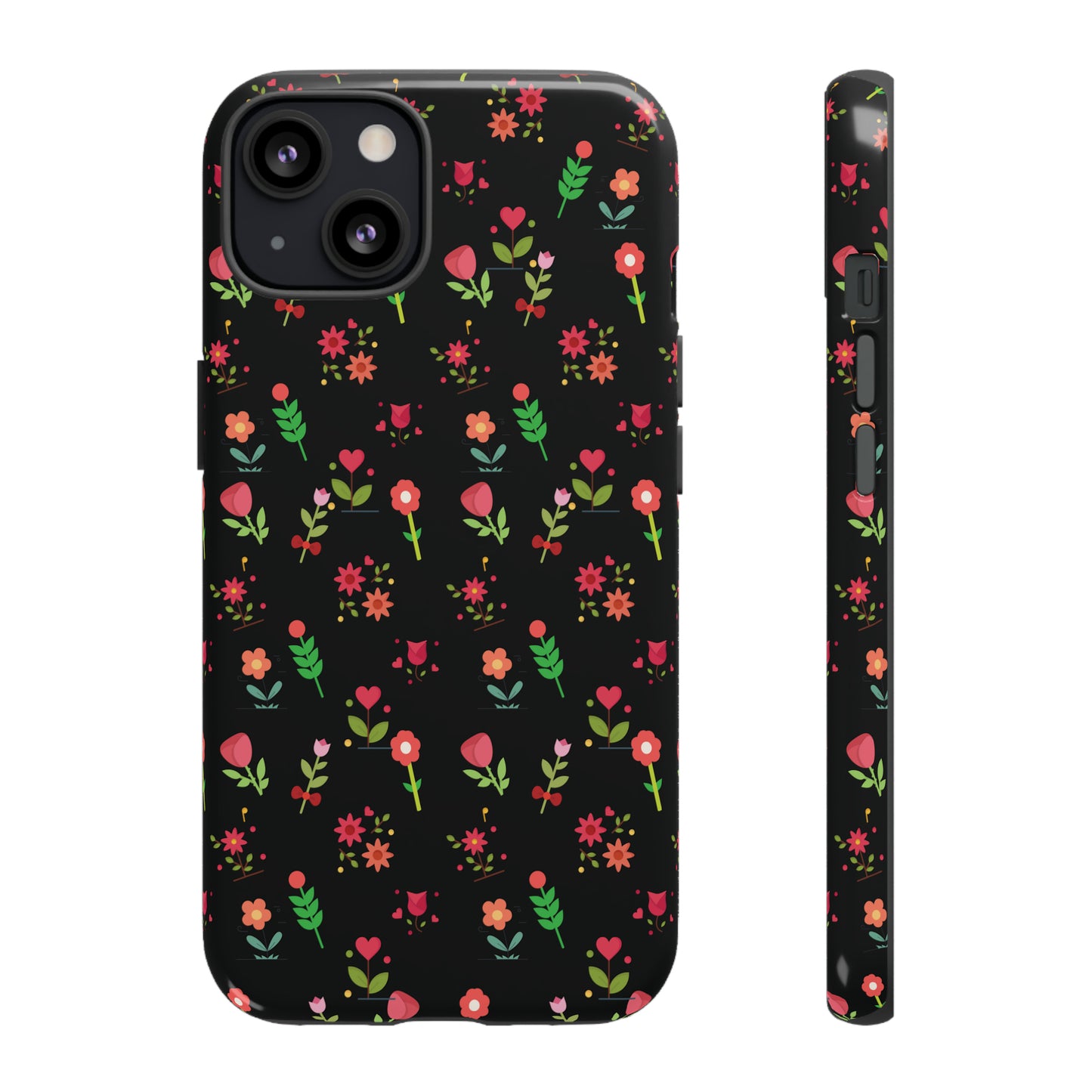 Flowers Pattern Splatter Phone Tough Cases