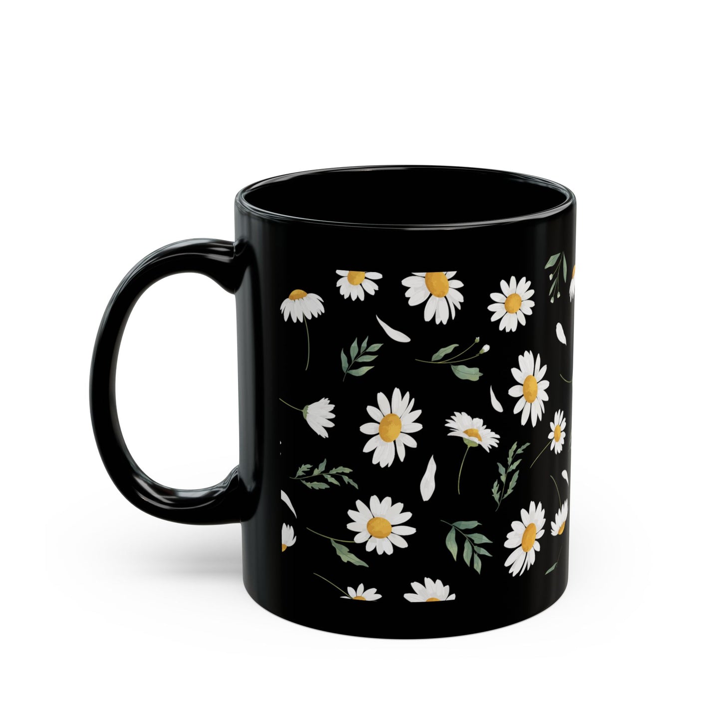 Flowers pattern Black Mug (11oz, 15oz)