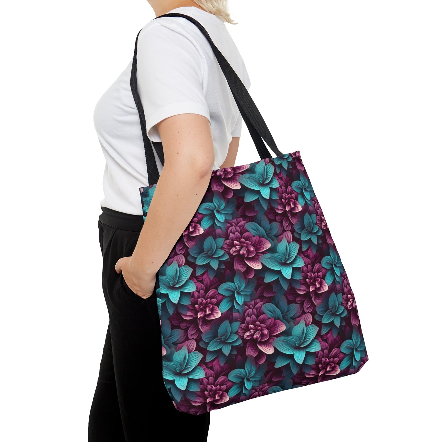 3D Flowers Tote Bag