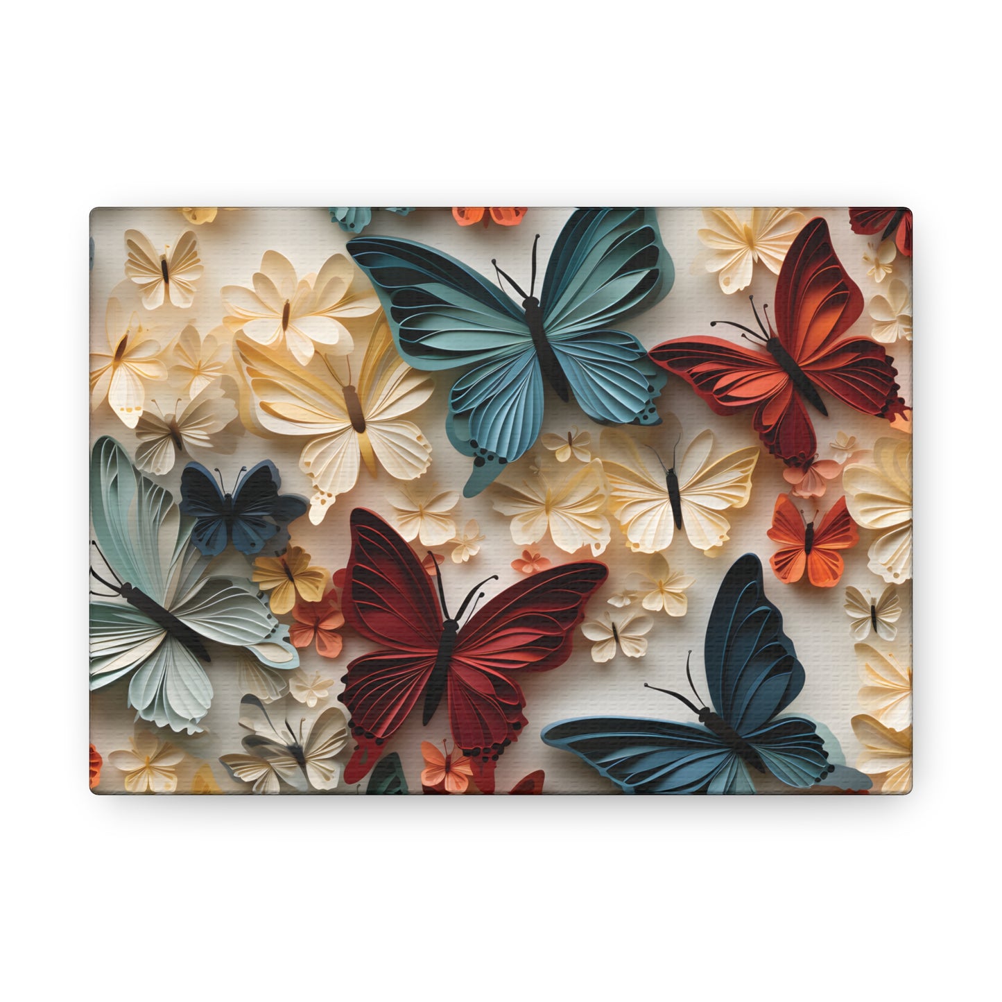 3D Butterflies and Flowers Gallery Wraps