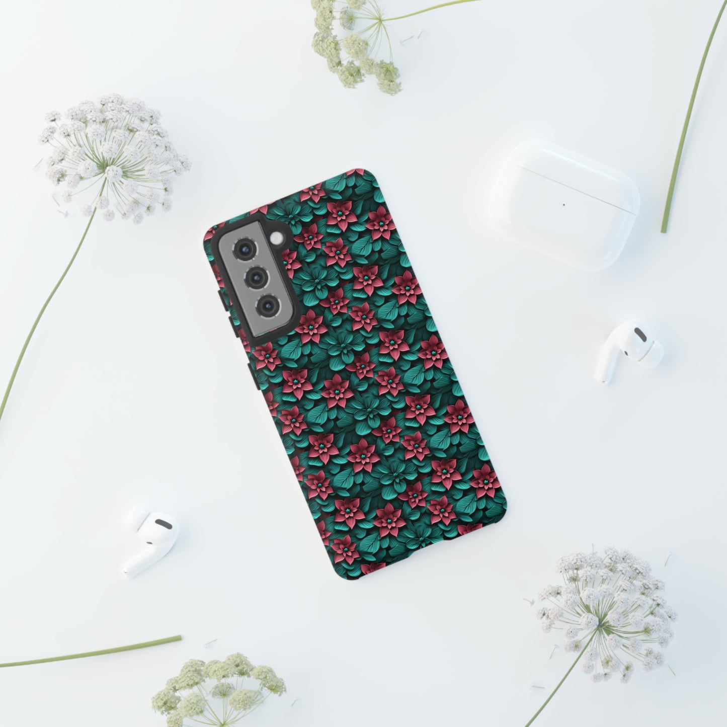 3D flowers Tough Cases