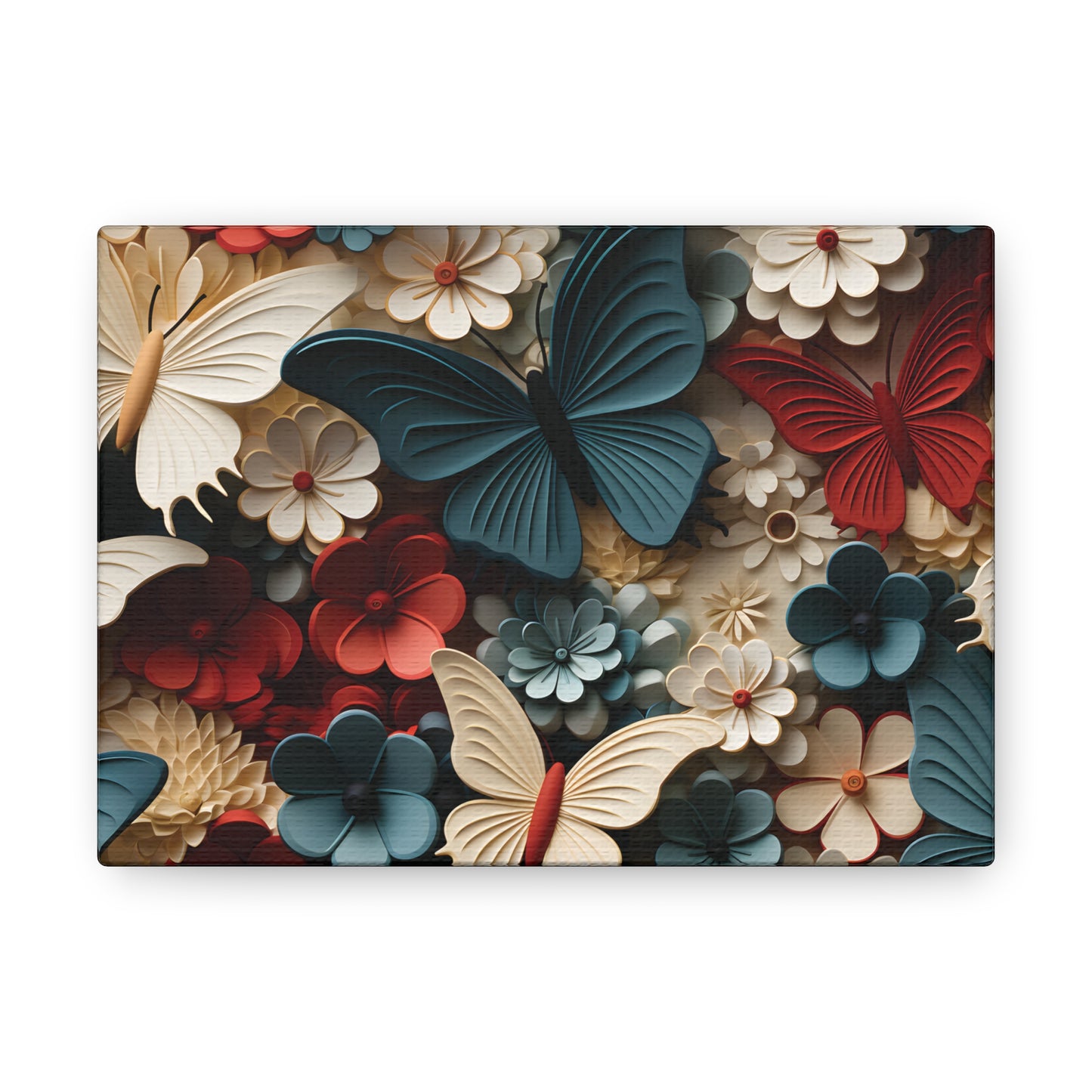 3D Butterflies and Flowers Gallery Wraps