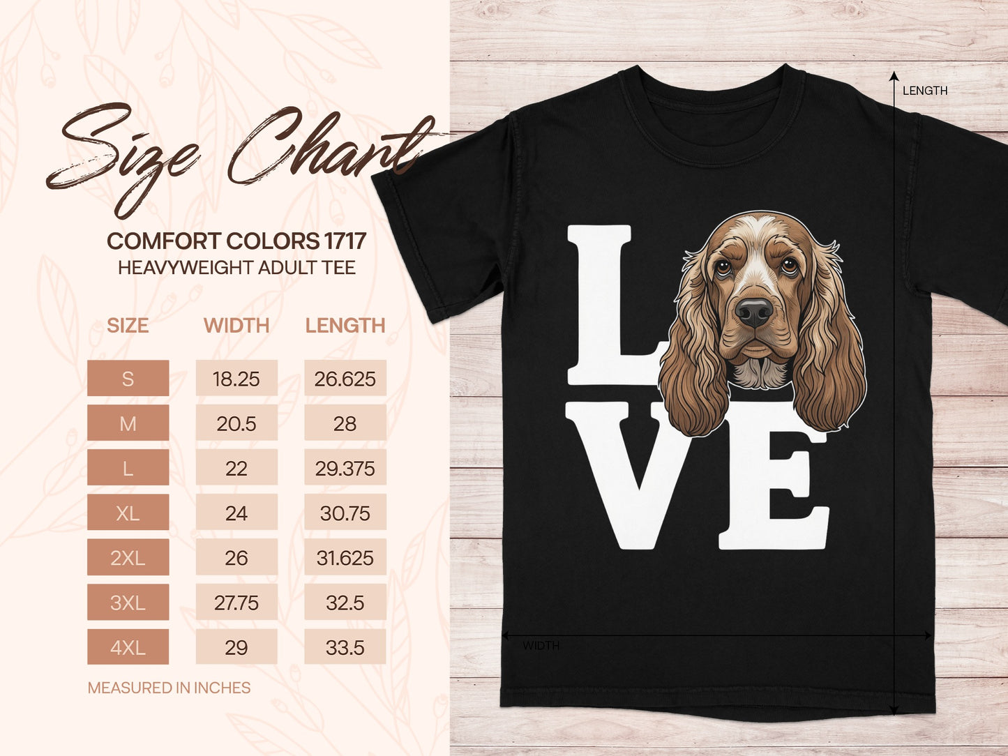 Dog Lover Graphic T-Shirt with Cocker Spaniel Design