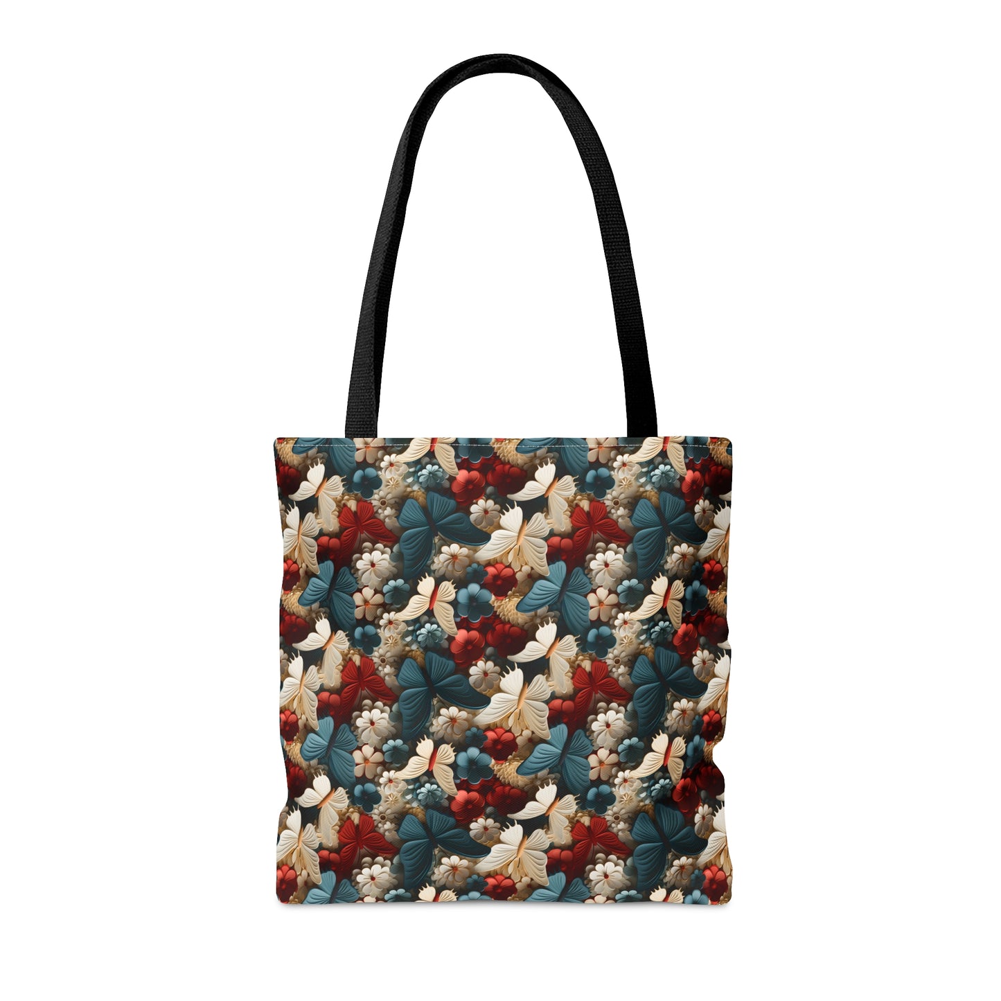 3D Butterflies and Flowers Tote Bag