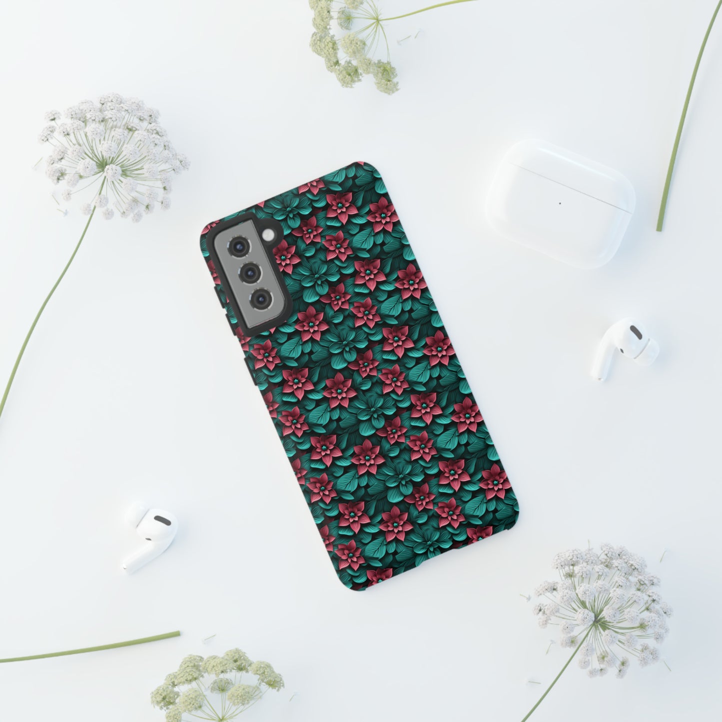 3D flowers Tough Cases