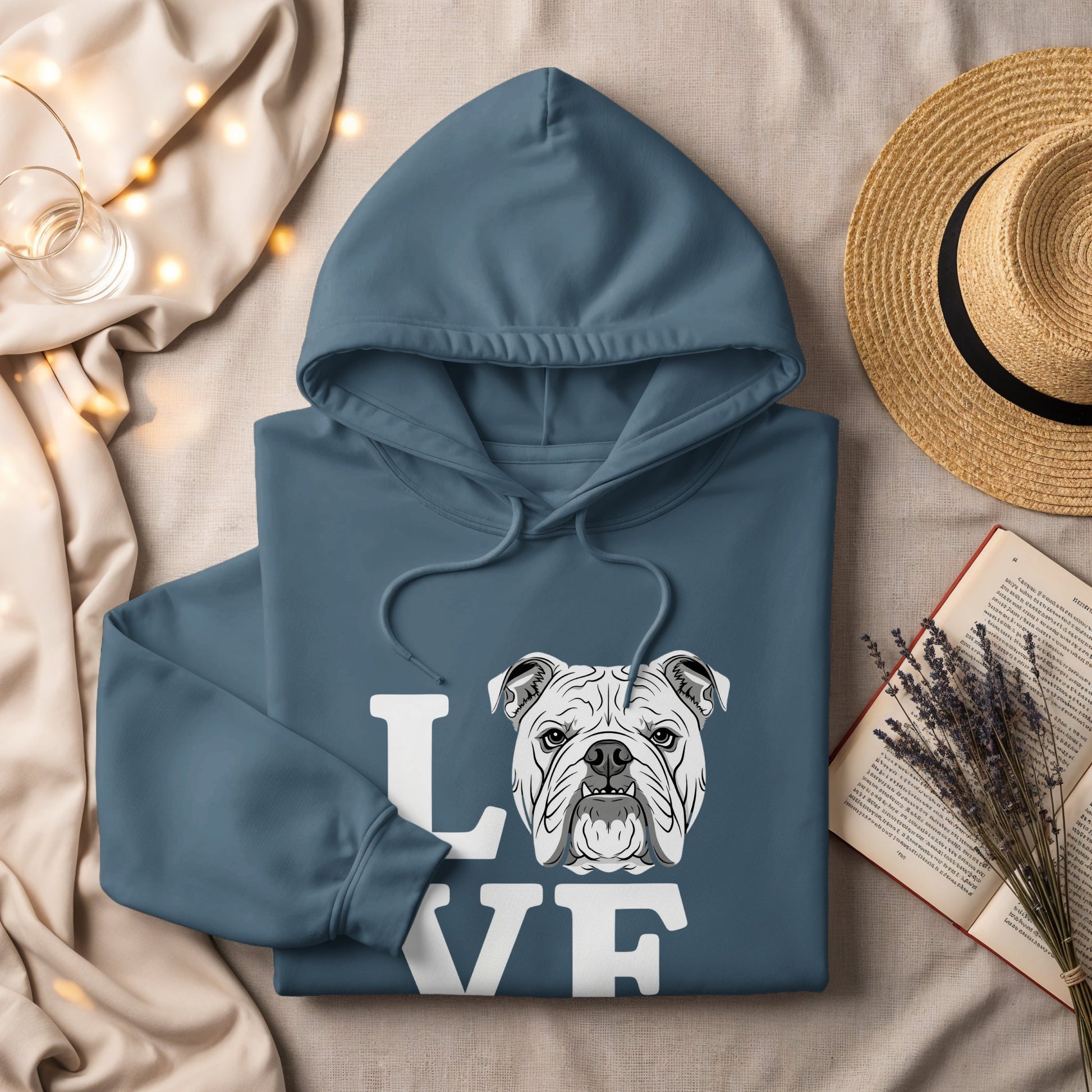 Love Bulldog Printed Hoodie for Dog Lovers Fashion