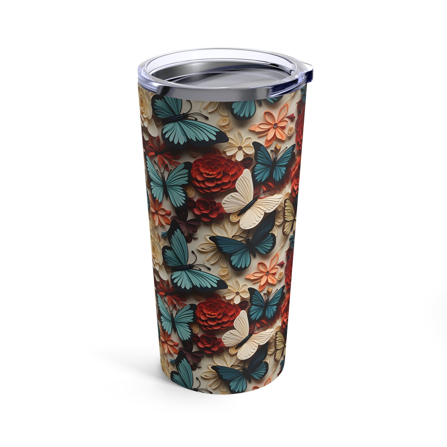 Flowers and Butterfly tumbler 20oz