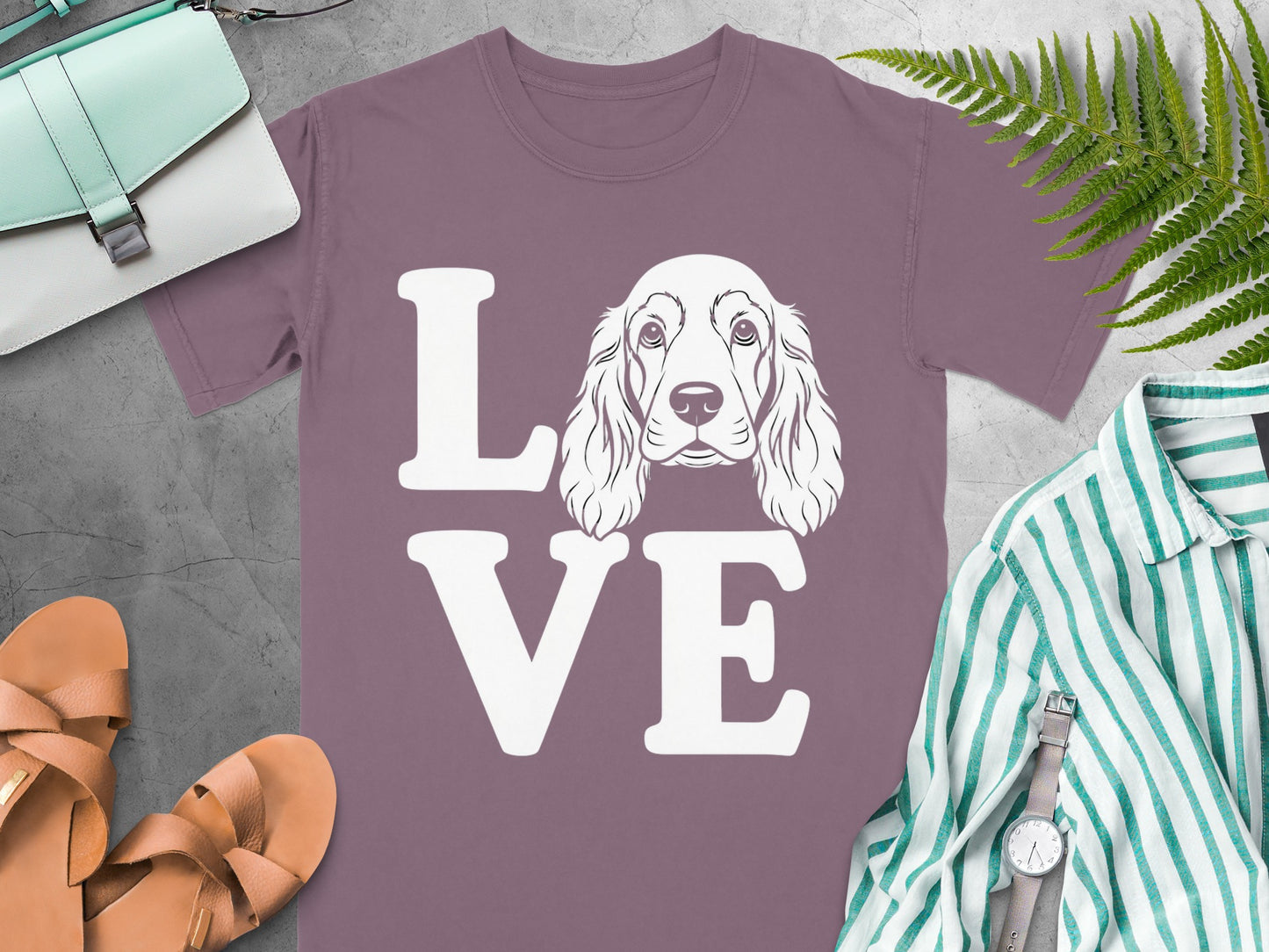 Love Dog Print Graphic Cute Casual T-Shirt Product
