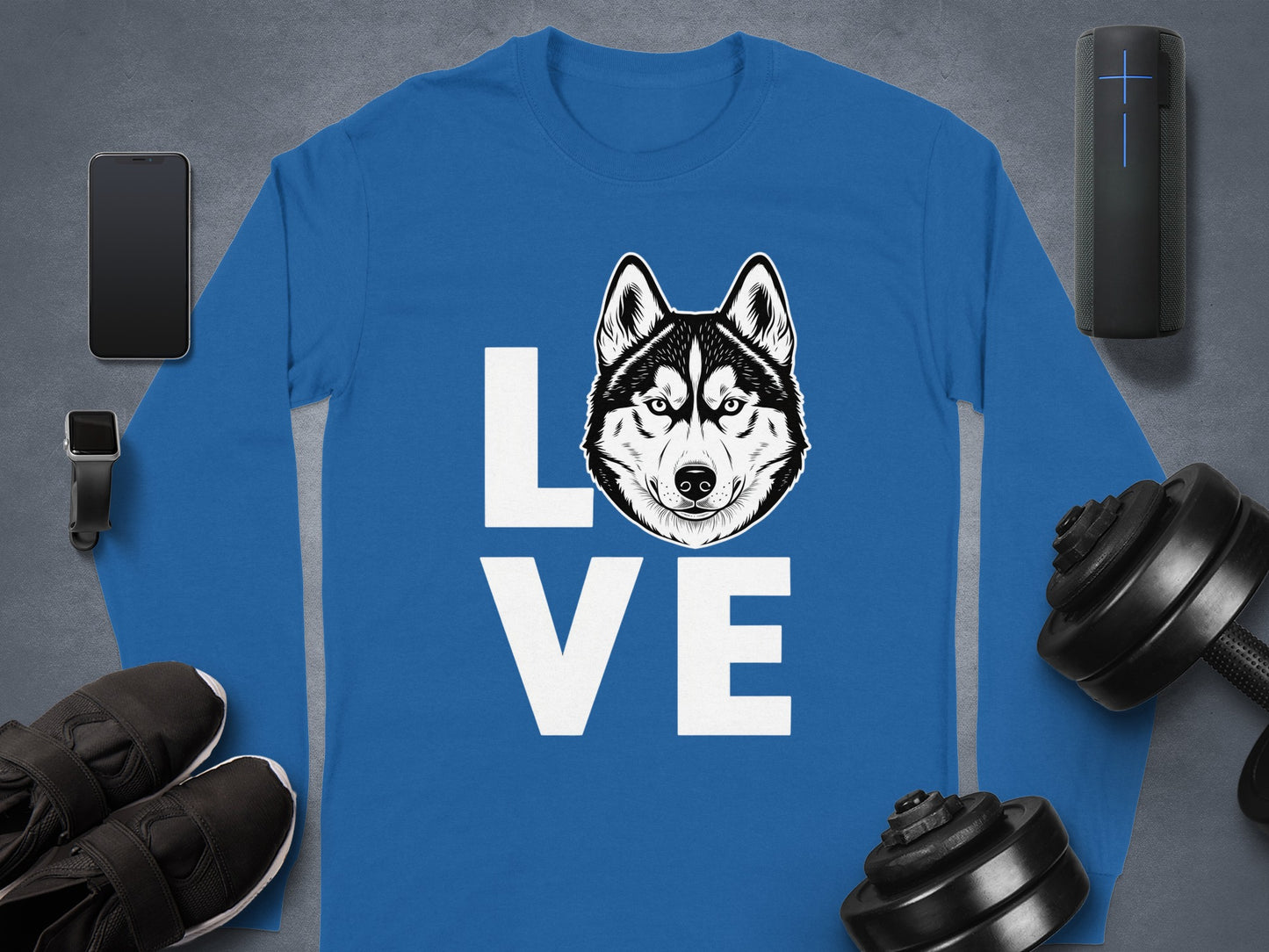 Love Husky Dog Unisex Graphic Long Sleeve Shirt