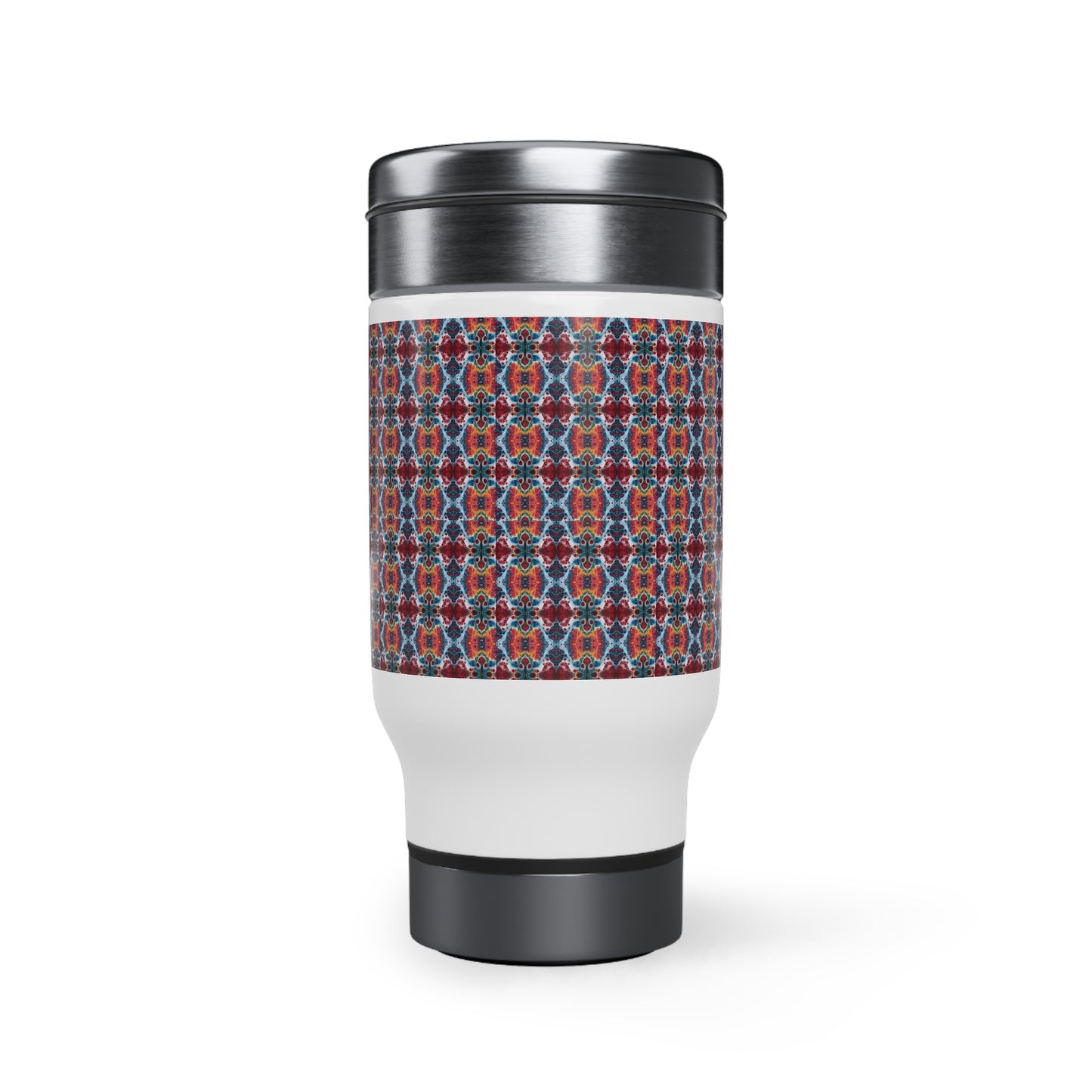 Colorful Paint Splatter Stainless Steel Travel Mug with Handle, 14oz