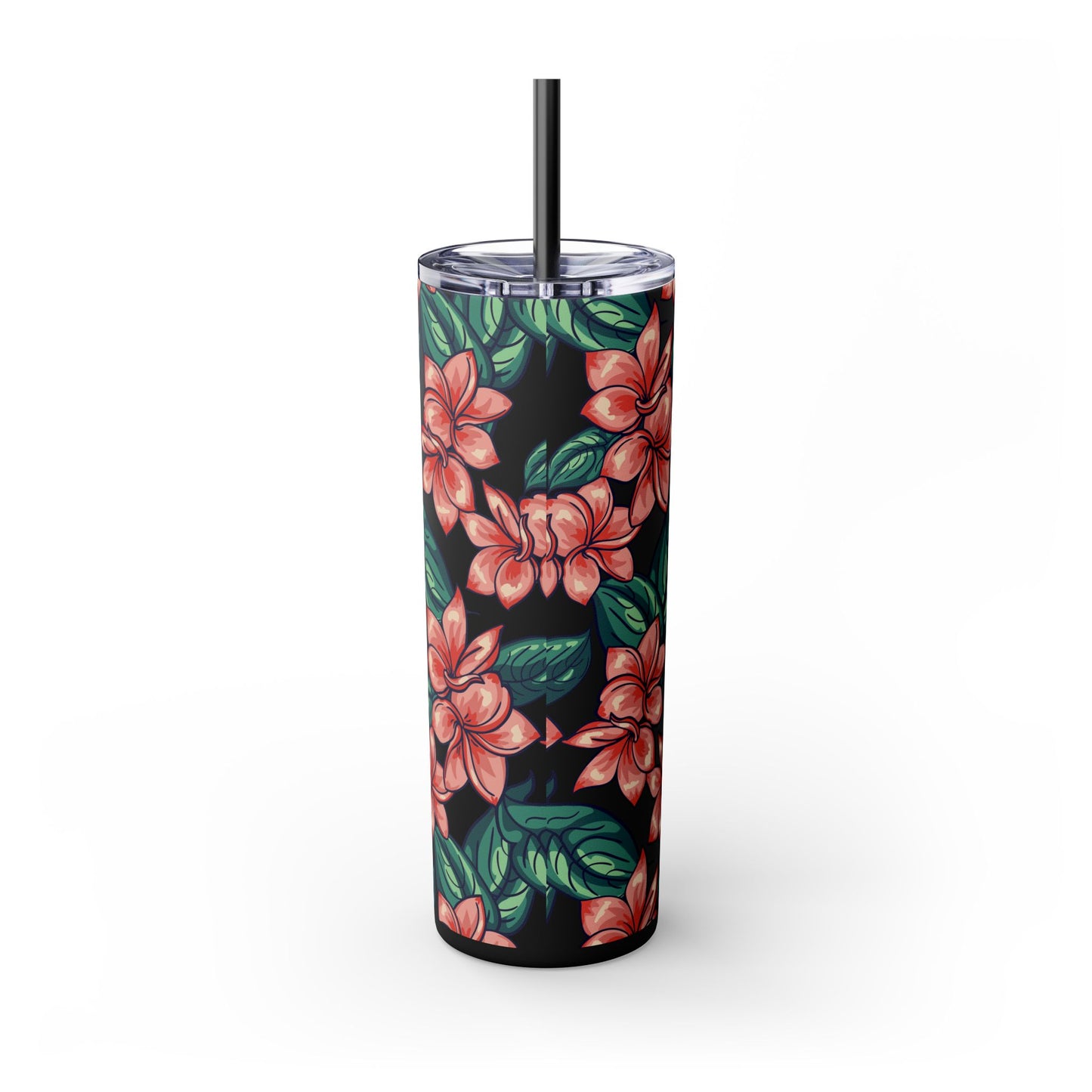 Floral design Tumbler with Straw, 20oz - Flowers Pattern, Botanical Gift, Spring Cup, Pink Floral Tumbler, Garden Lover Gift, Floral Print