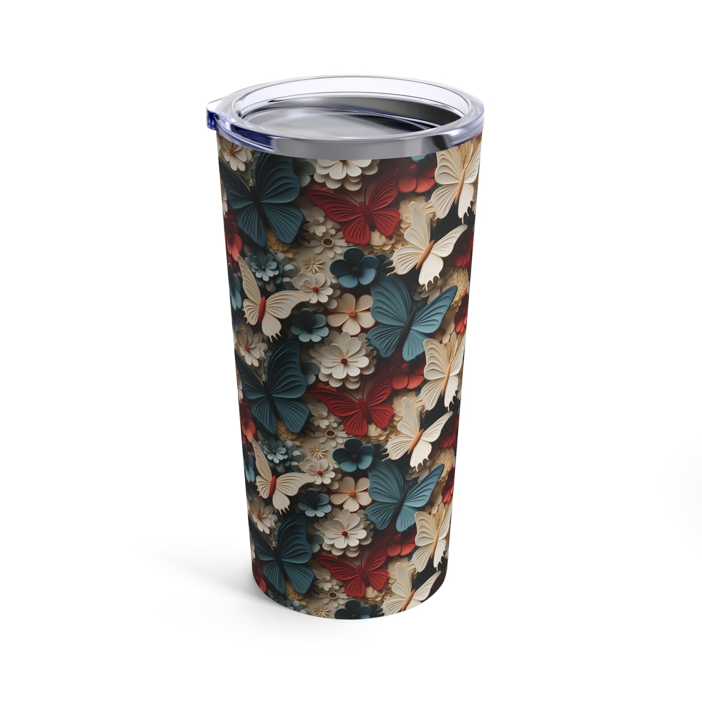 3D Butterflies and Flowers tumbler 20oz