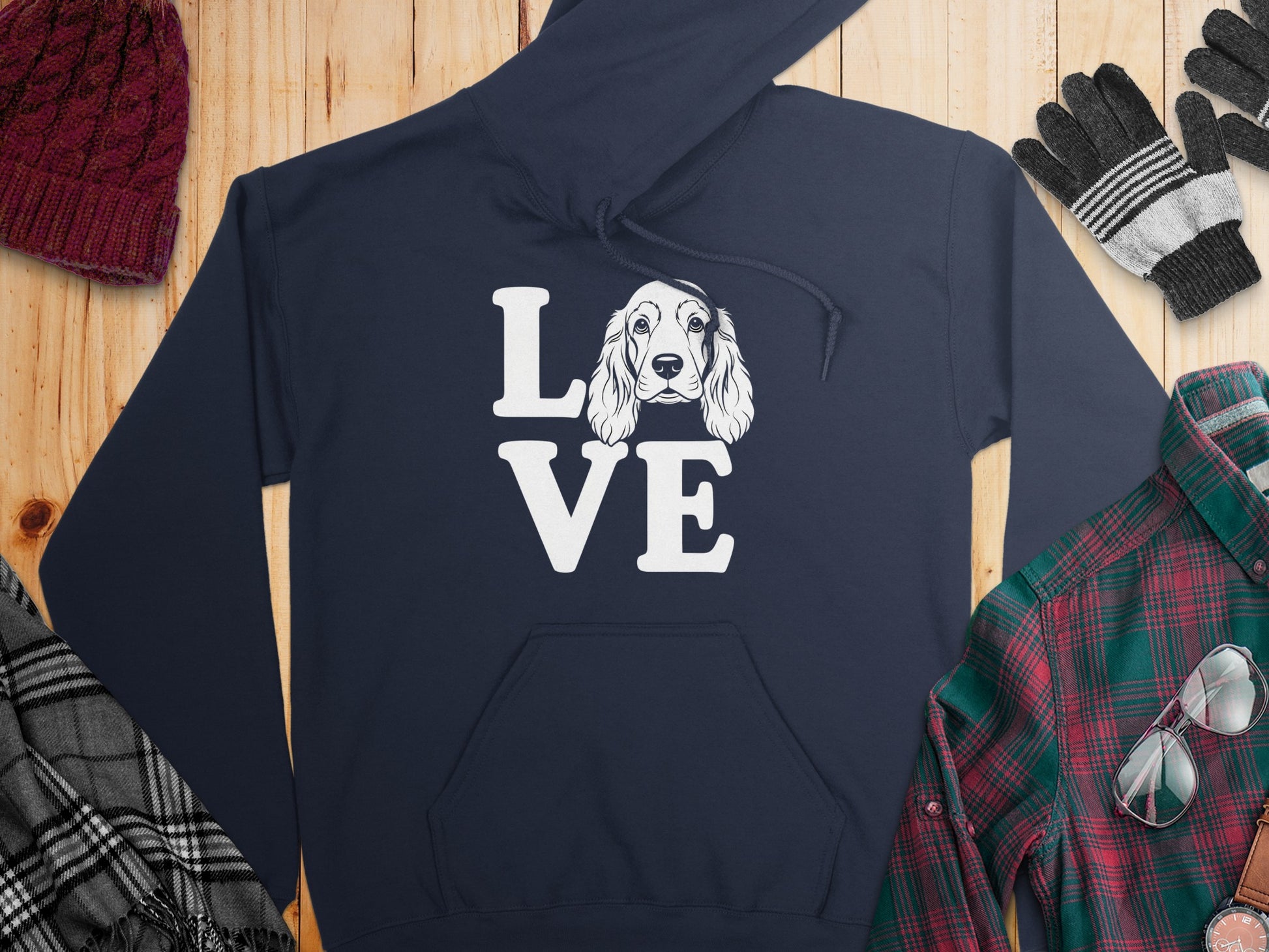 Love Dog Hoodie Warm Cozy Pet Lover Clothing