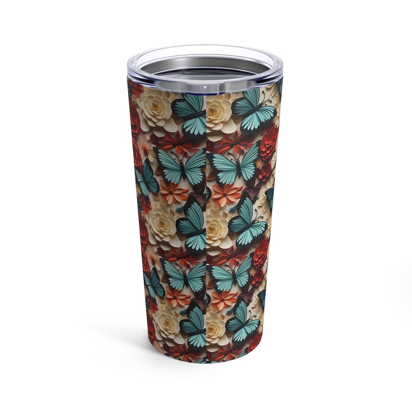 Flowers and Butterfly tumbler 20oz