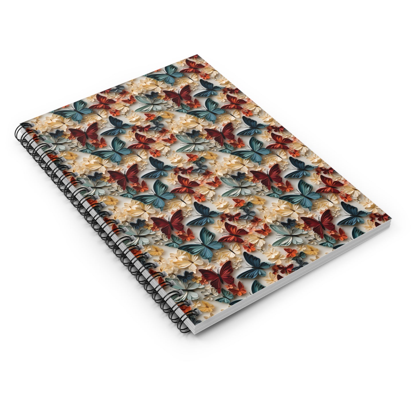 3D Flowers and Mushrooms Spiral Notebook - Ruled Line