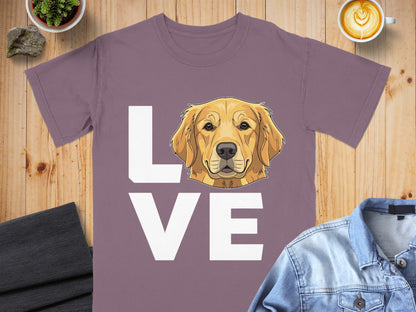 Love Golden Retriever Dog Graphic Tee Shirt Product
