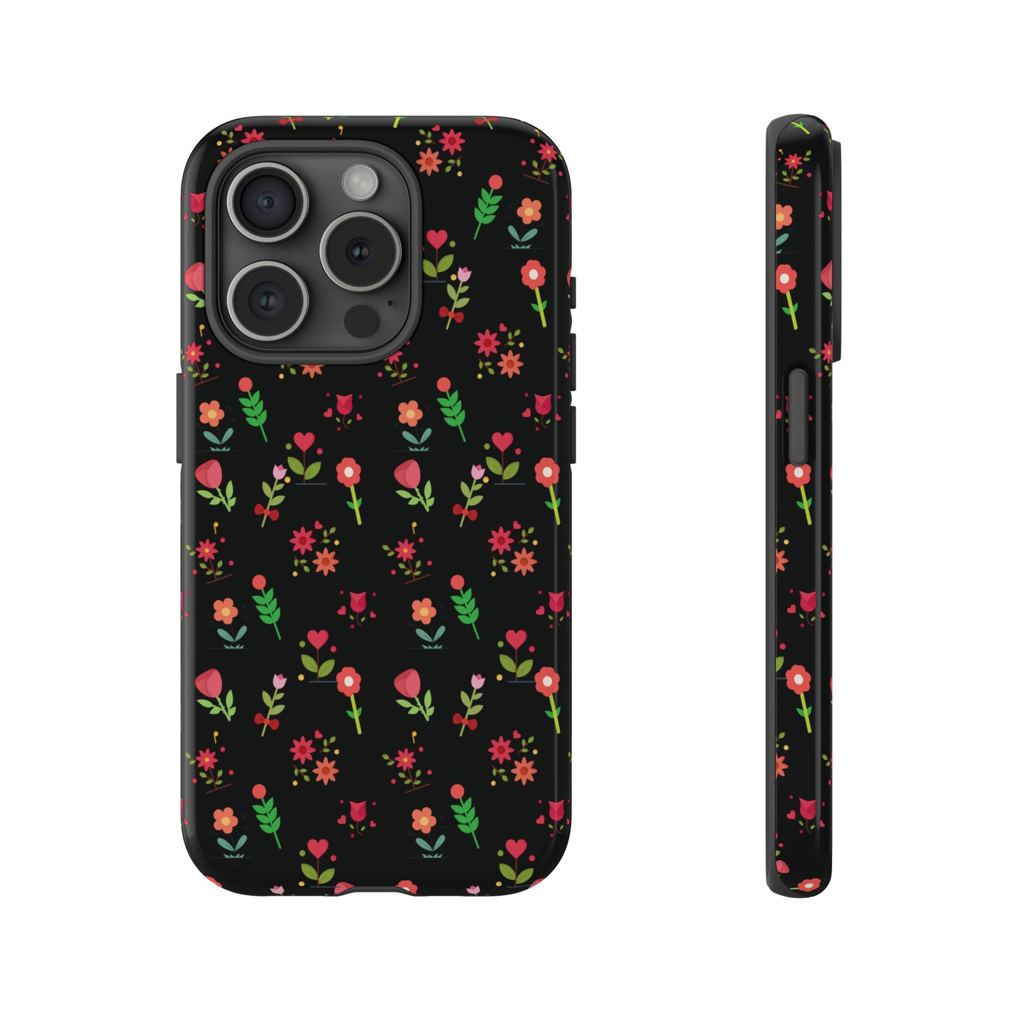 Flowers Pattern Splatter Phone Tough Cases