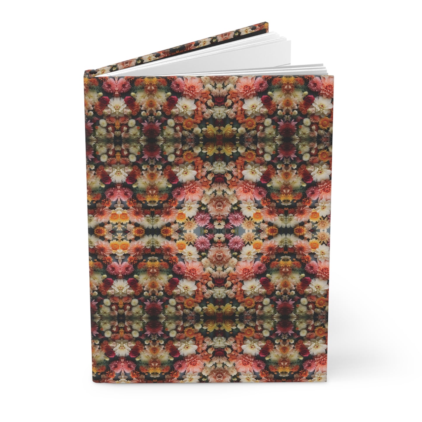 3D Flowers  Pattern Hardcover Journal Matte