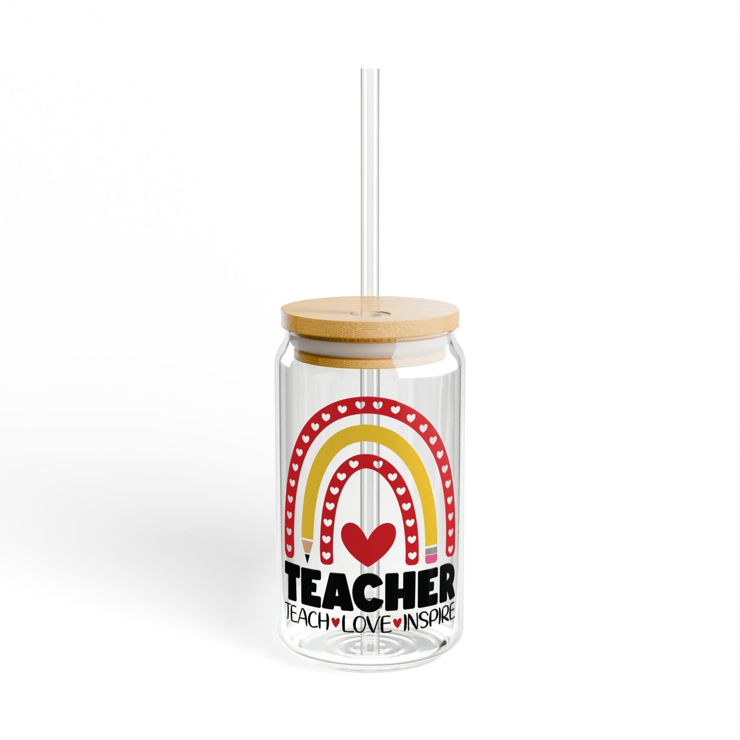 Teacher Sipper Glass - Perfect Gift for Educators, 16oz Tumbler, School Staff Appreciation, End of Year Present, School Holiday Gift,