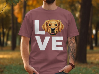 Love Golden Retriever Graphic T-shirt for Dog Lovers