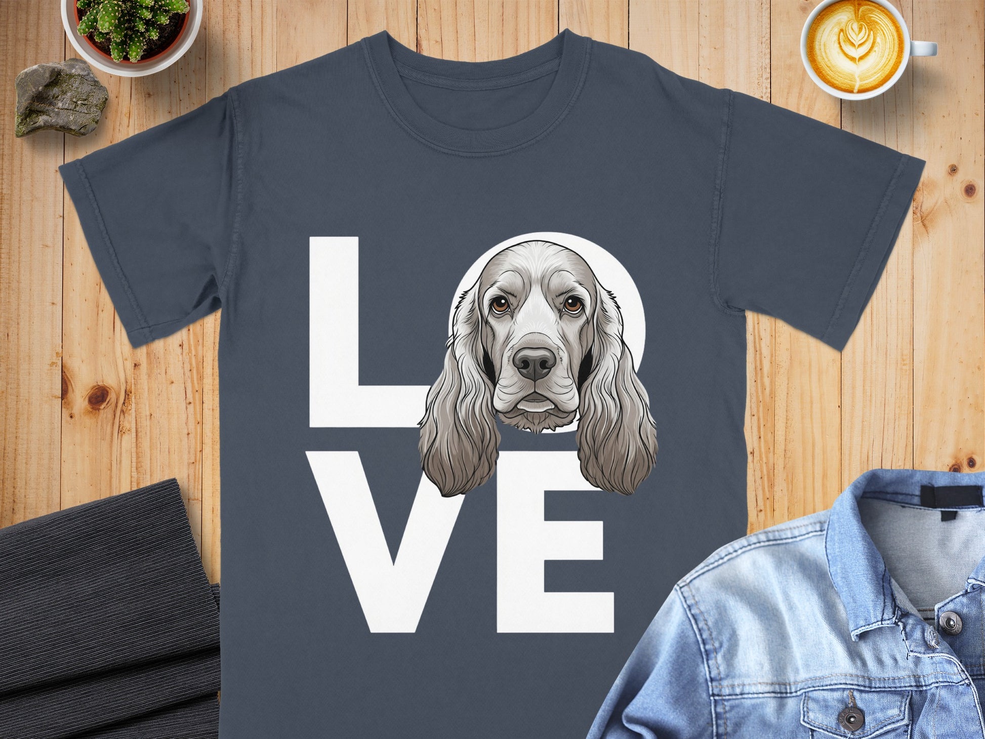 Love with Adorable Dog Face Design T-shirt