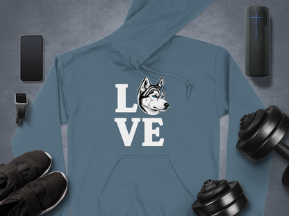 Love Husky Dog Hoodie for Pet Enthusiasts Apparel