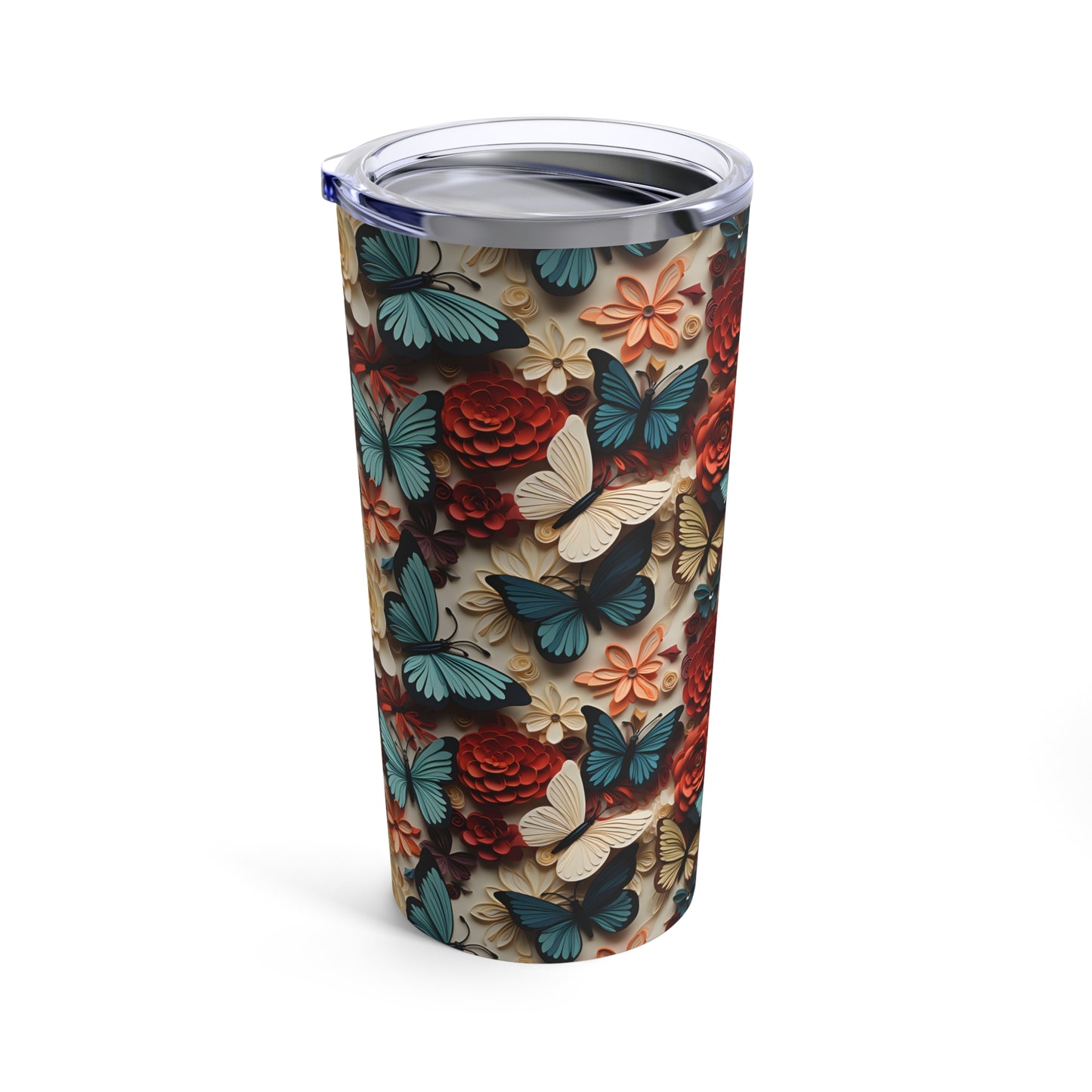 Flowers and Butterfly tumbler 20oz