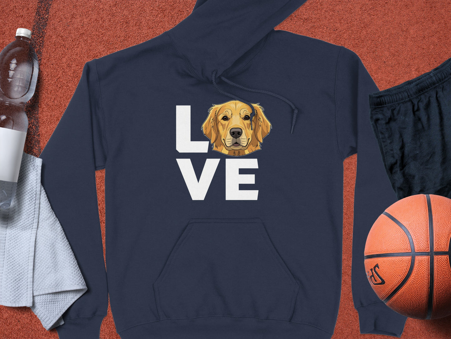 Love Graphic Dog Face Hoodie Basketball Apparel