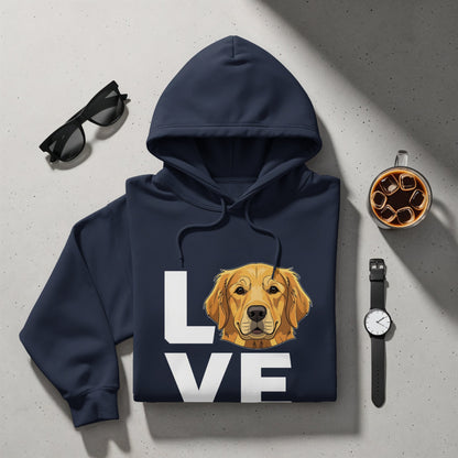 Love Dog Hoodie with Golden Retriever Design Hoodie